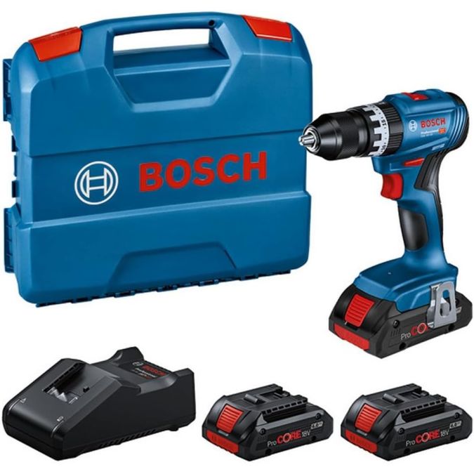 Trapano battente avvitatore GSB 18V-45 con 3 Batterie ProCORE 18V 4.0 Ah 0615A5002U Professional Bosch