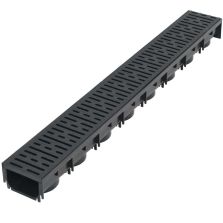 Canaletta Plastica 1000x135x75 con griglia plastica nera