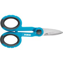 Forbici per elettricista Fervi 0672/B forbice bimateriale con lame in acciaio inox