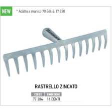 Rastrello 14 Denti Zincato