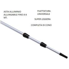 Asta Telescopica Professionale Alluminio 6 mt - 4sezioni - regolabile multiuso con attacco universale