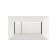 ELETTROCANALI - Placca Easy 4 Moduli Bianca