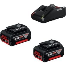 BOSCH KIT 2 BATTERIE GBA 18V 4.0AH + CARICABATTERIA GAL 18V-40 PROFESSIONAL