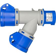 Adattatore multiplo 2 uscite, Moltiplicatore cee industriale - vb-1751 - 2p+t 16a 230v ip44
