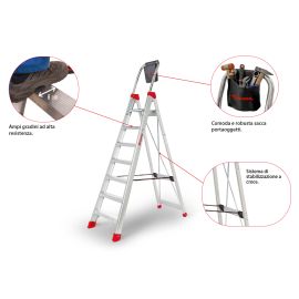 Scala in Alluminio con Gradino - Faraone