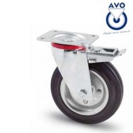 Ruota in Gomma con freno 