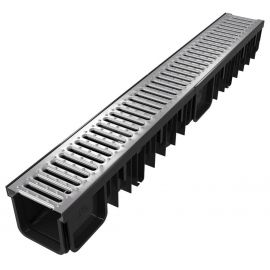 Canaletta Plastica 1000x155x120 con griglia stampata zincata