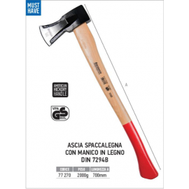 Accetta da Spacco- 2kg manico Legno 