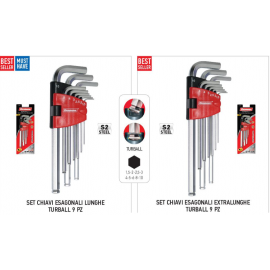 Set 9 pz Chiavini Esagonali  1.5mm-10mm