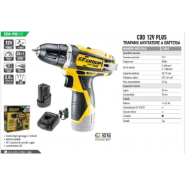 Trapano avvitatore a batteria 12V 