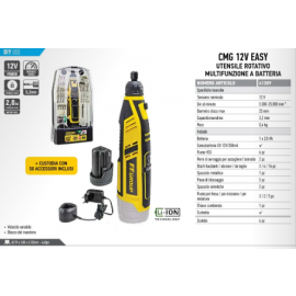 Utensile rotativo multifunzione a batteria 