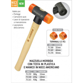 Mazzuola/Martello Testa Plastica Arancio