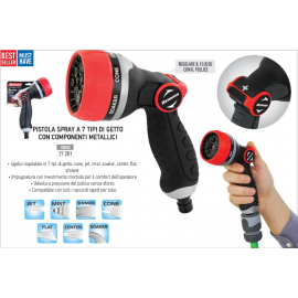 Pistola in Metallo con 7 tipi di Getto