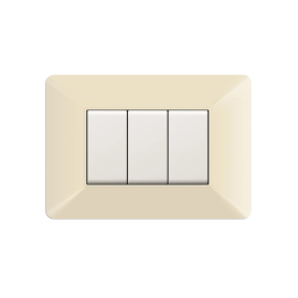 ELETTROCANALI - Placca Easy 3 Moduli Avorio