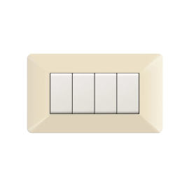ELETTROCANALI - Placca Easy 4 Moduli Avorio