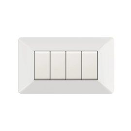 ELETTROCANALI - Placca Easy 4 Moduli Bianca
