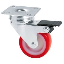 Ruota Piastra girevole arancio con freno