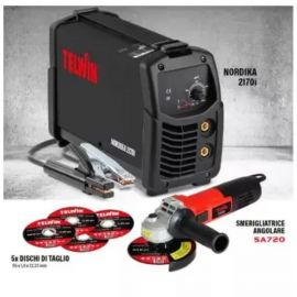 Saldatrice Inverter ad elettrodo TELWIN NORDIKA 2170i + smerigliatrice 750w Accessori
