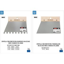Spatola Dentata Inox-Manico Legno